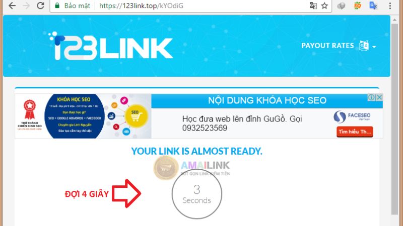 Dán link bạn muốn rút gọn và ô “ Your URL Here” sau đó nhấn “go”