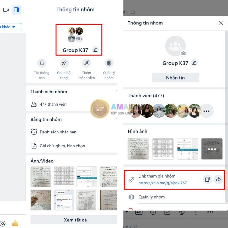 Cách lấy link zalo nhóm chat trên máy tính