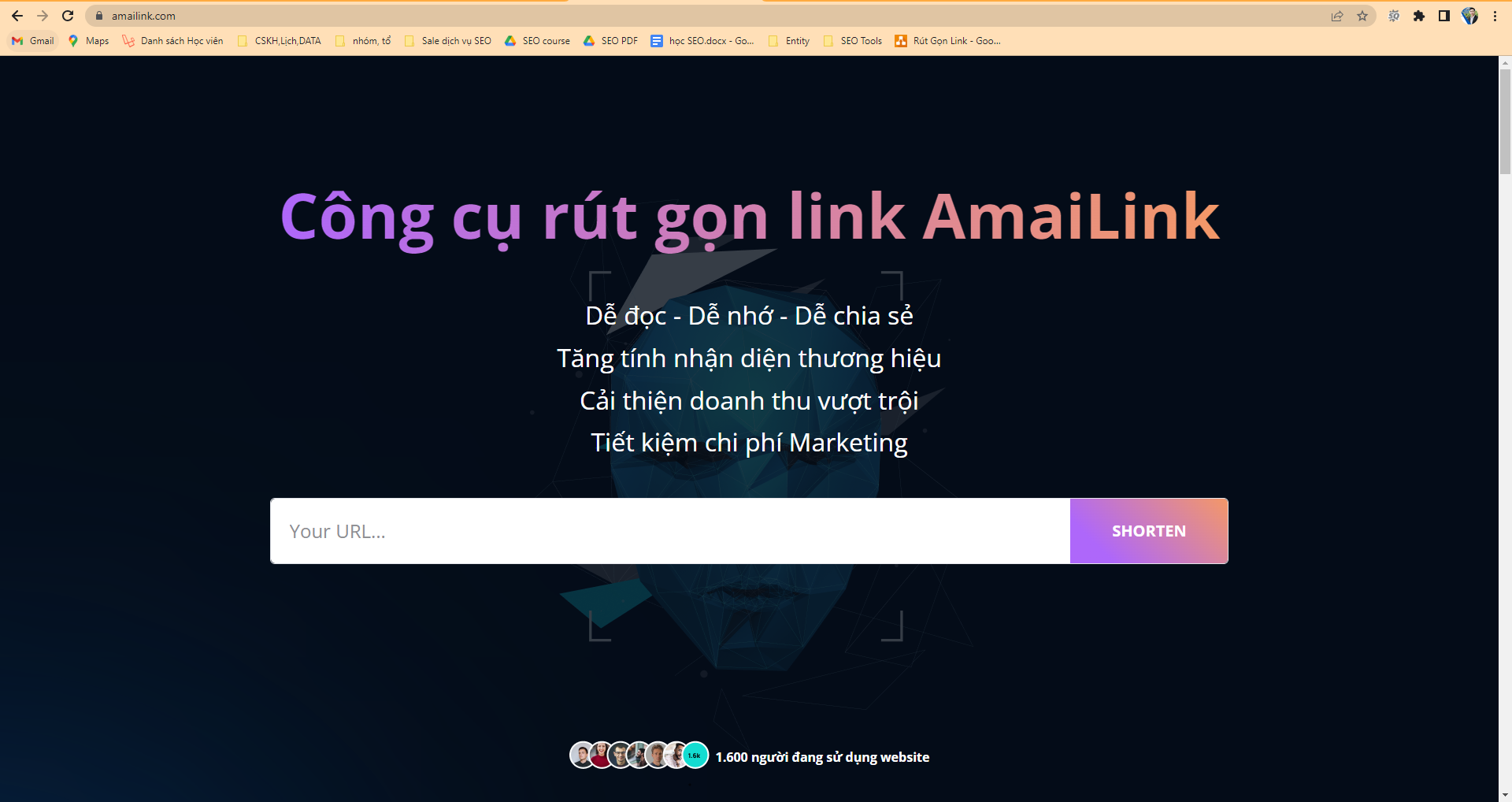 Rút gọn link kiếm tiền bằng amailink