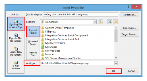 how to copy link in word file