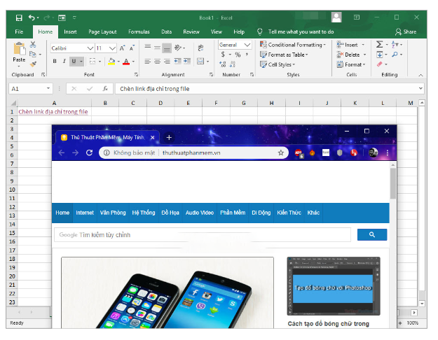 Cách copy đường link vào excel