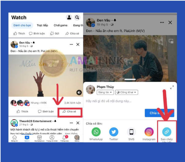 cách copy link video facebook trên iphone
