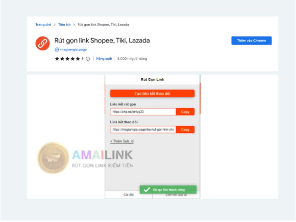 Rút gọn link Lazada bằng tiện ích Chrome