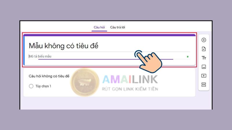 Tuỳ chỉnh tiêu đề biểu mẫu