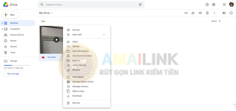 Cách chia sẻ link google drive trên máy tính