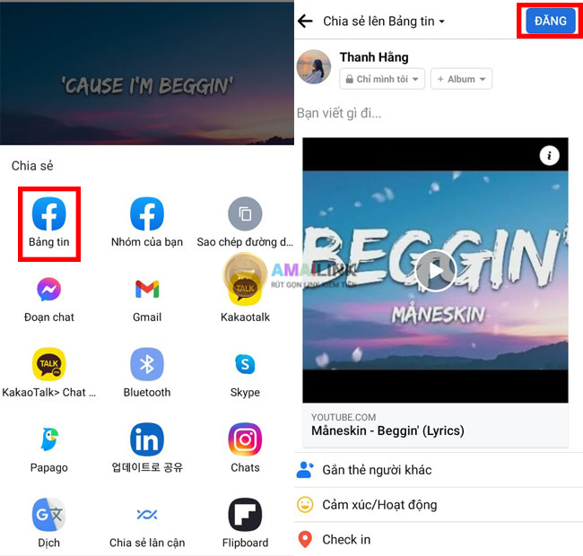 cách chia sẻ link youtube lên story facebook